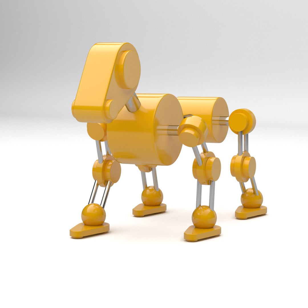 Yellow Robot Dog Animation 3d Model