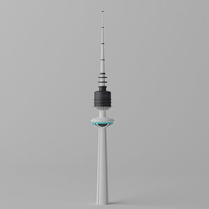 Cartoon Kuwait Liberation Tower Landmark 3D model