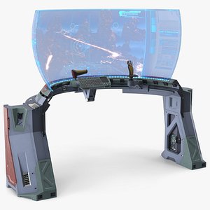 Sci-Fi Curved Holographic Console