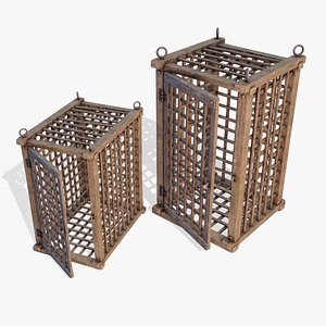 Wooden Cages 3D model