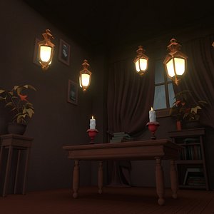 Halloween Cartoon Room 3D model