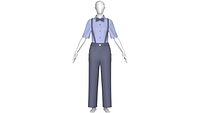 Girls Striped Pant With Shirt Suspenders - Outfit