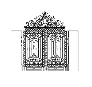 3D model classic gate main door