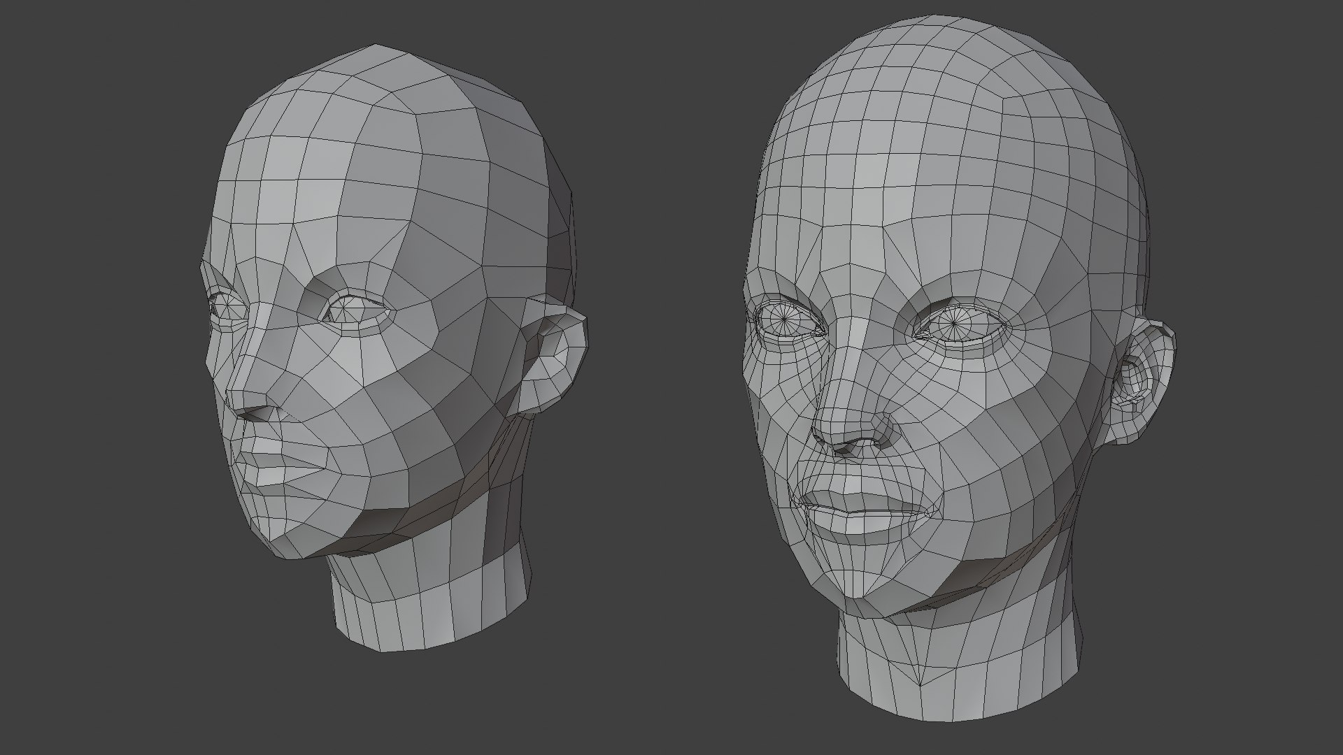 3D female heads low-poly model - TurboSquid 1551519