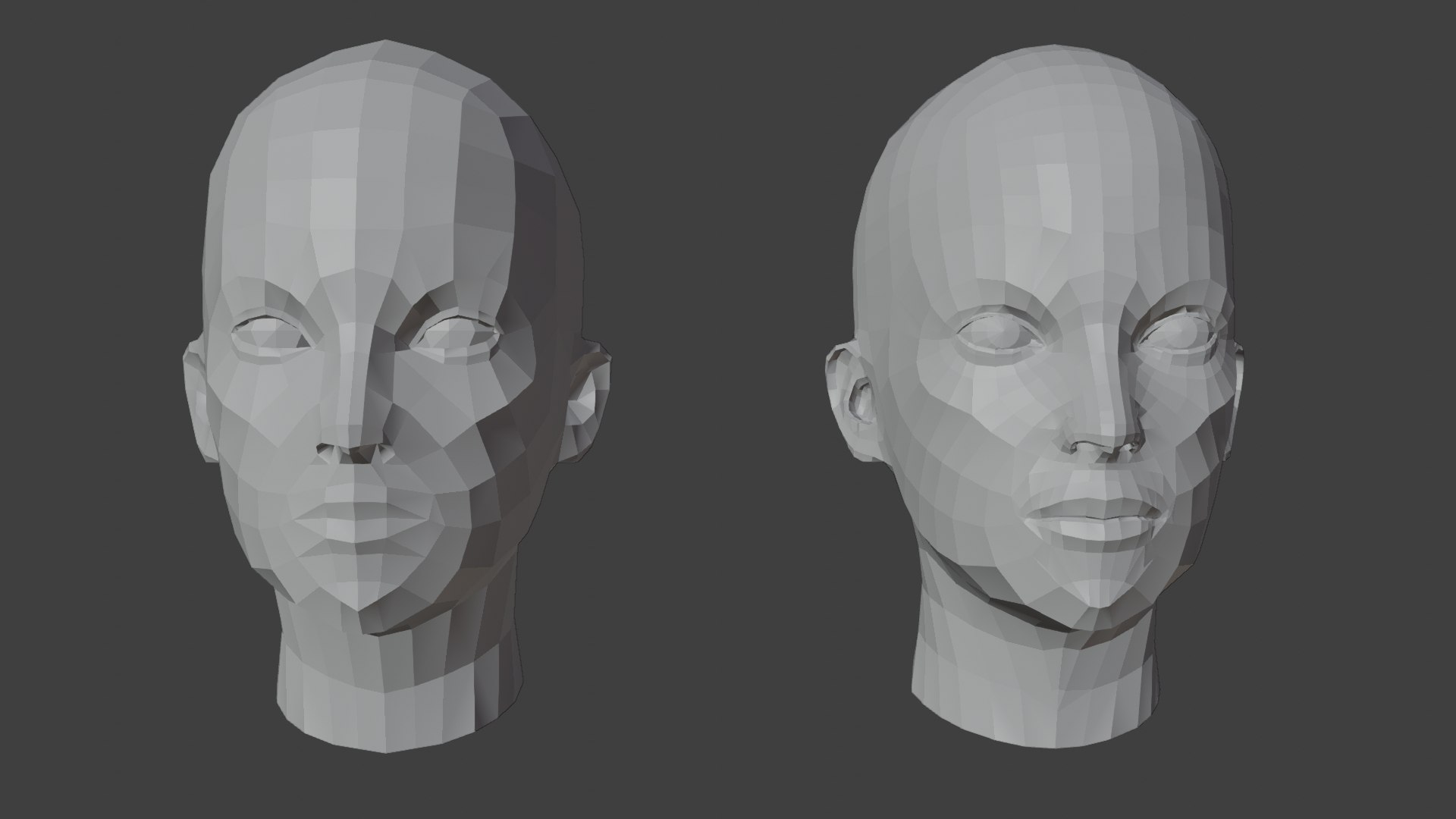 3D Female Heads Low-poly Model - TurboSquid 1551519