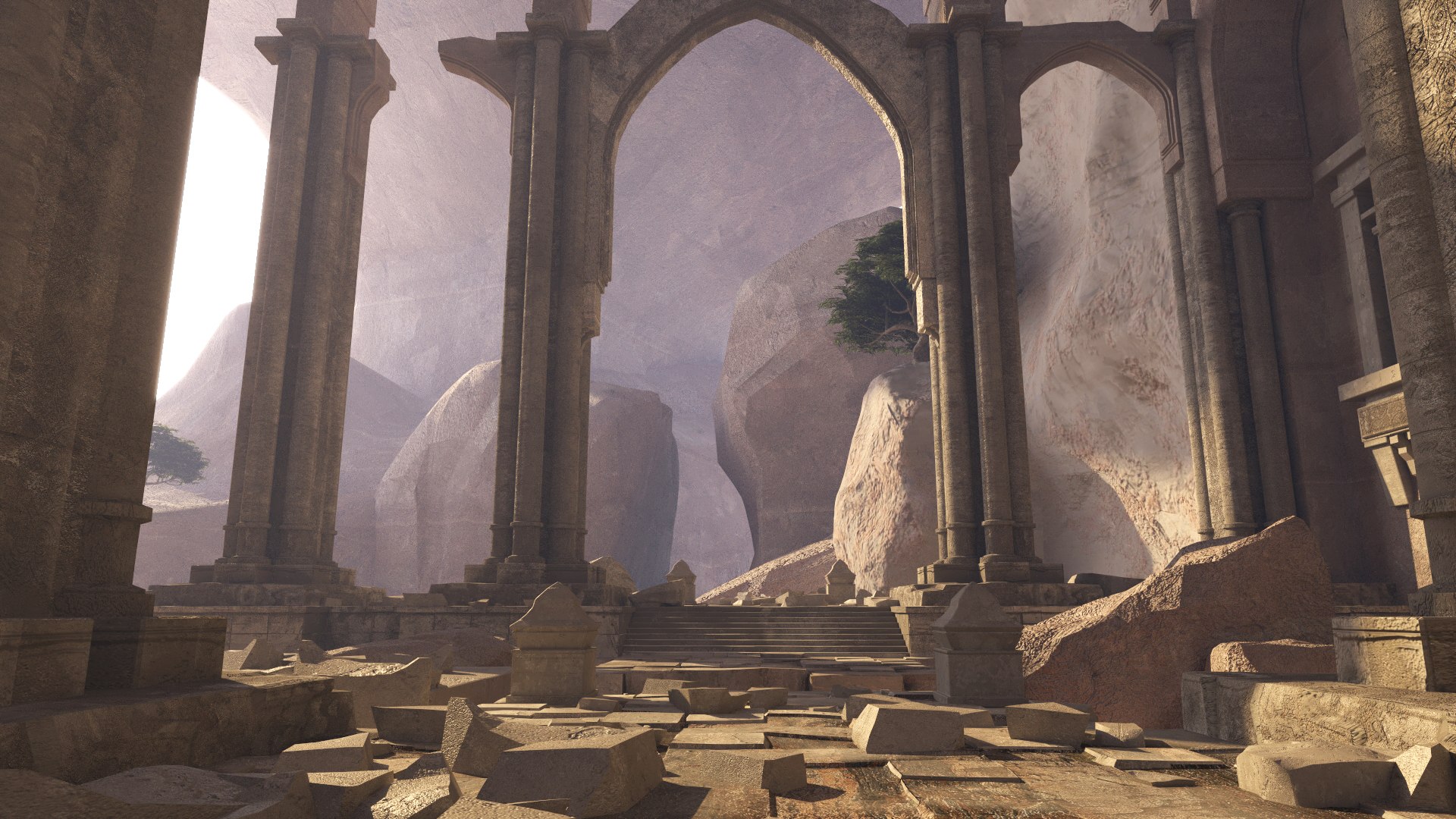 3D Ruins Ancient Temple Cave Model - TurboSquid 1611432