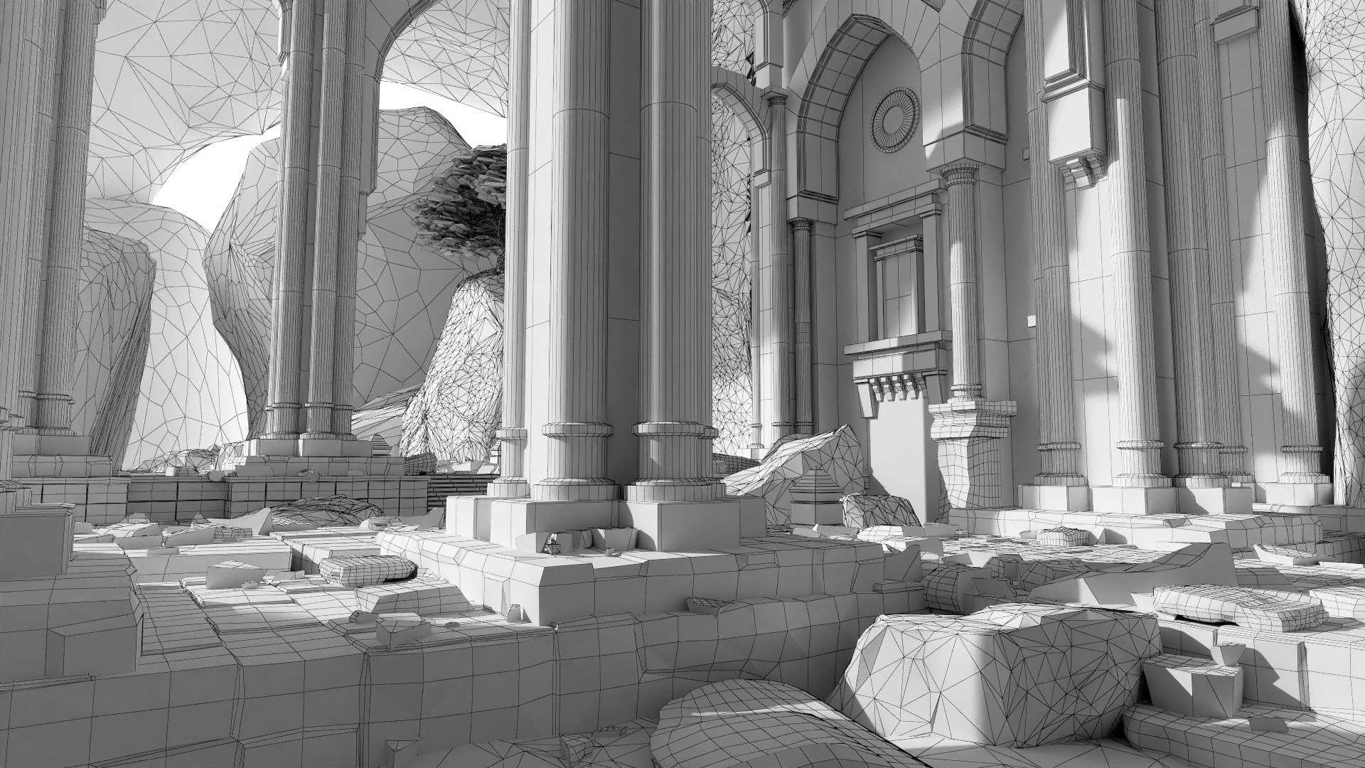 3D Ruins Ancient Temple Cave Model - TurboSquid 1611432
