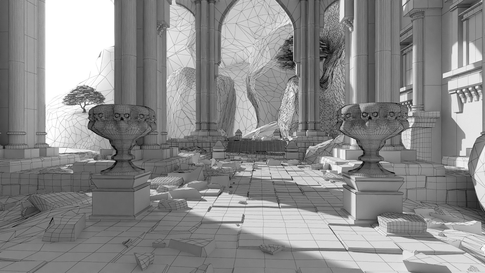 3D Ruins Ancient Temple Cave Model - TurboSquid 1611432