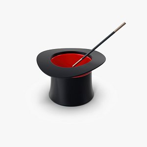 Magic Hat And Wand 3D