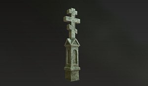 3d model stone cross shrines -
