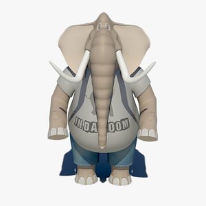 anthropomorphic cartoon elephant model