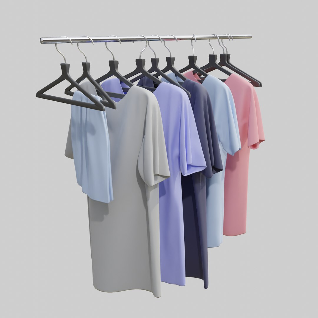 3D Rack with Clothes - TurboSquid 1938673