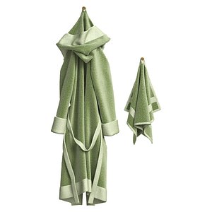 3D model Bathrobe and Towel