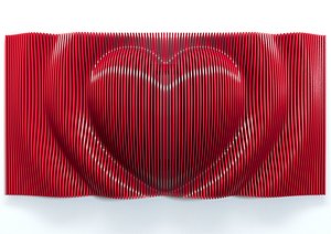 Parametric Heart Panel Wall Decor 3D model