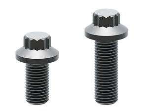 Metric 12 Point Bolt 3D Model  External Multi-Tooth Screw FBX Blend 3D model