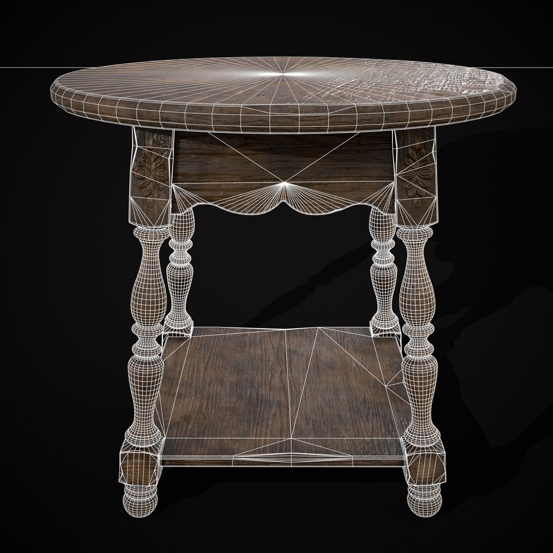 Elegant Round Side Table Model - TurboSquid 2103851