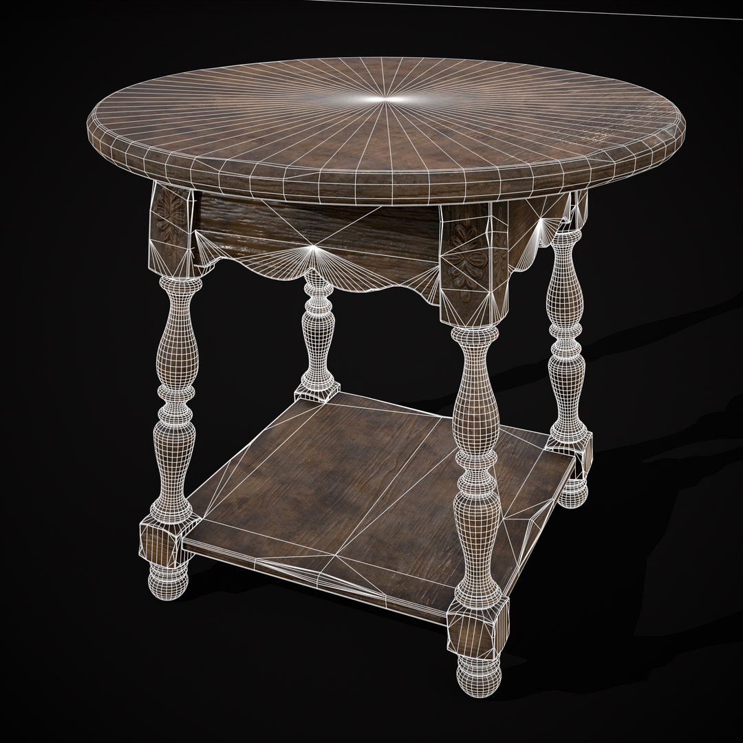 Elegant Round Side Table Model - TurboSquid 2103851