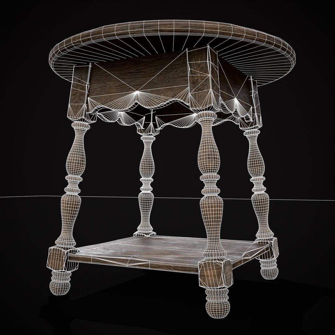 Elegant Round Side Table Model - TurboSquid 2103851