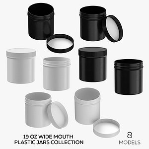 19 oz Wide Mouth Plastic Jars Collection - 8 models model