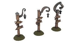 3D fantasy street pointer model