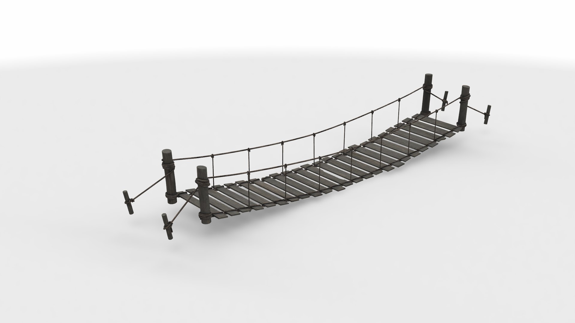 3D Model Rope Bridge 01 - TurboSquid 2307134