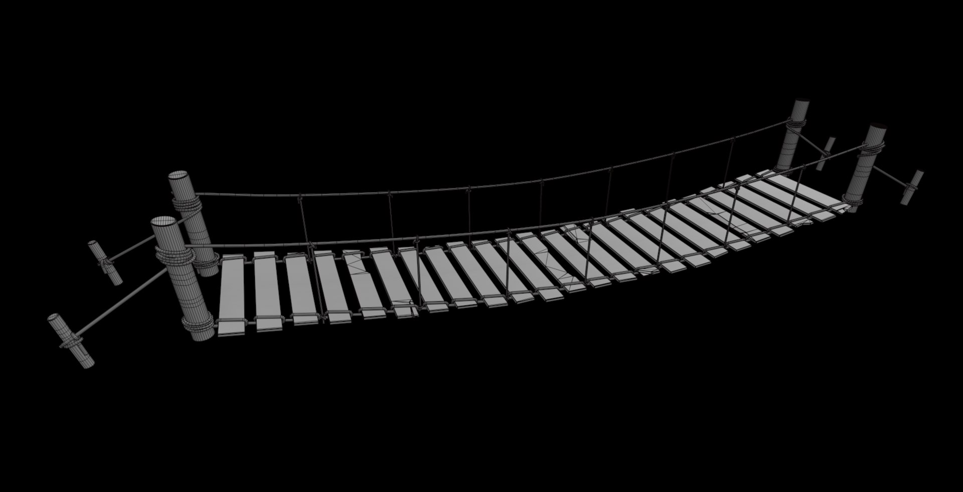 3D Model Rope Bridge 01 - TurboSquid 2307134