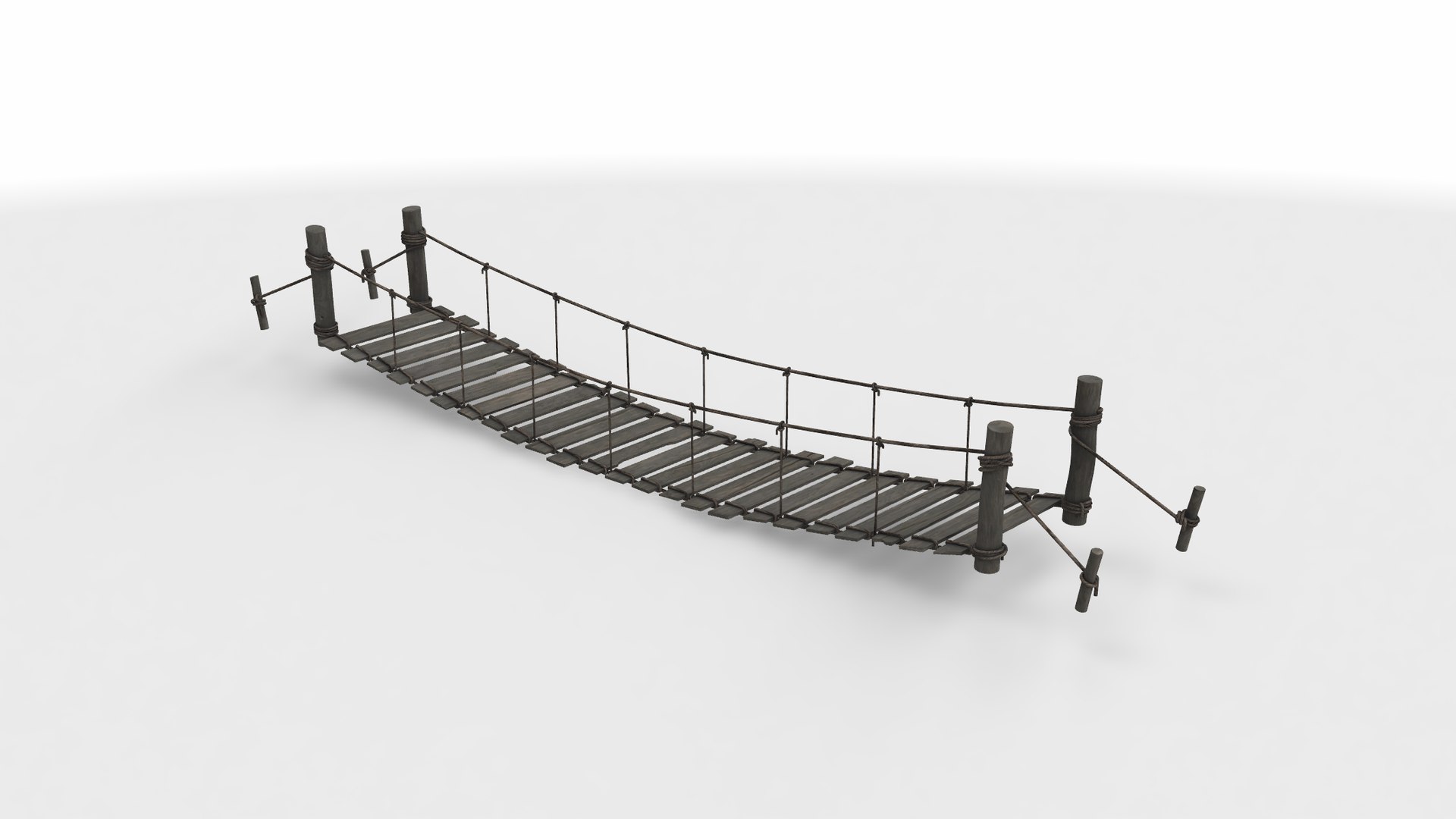 3D Model Rope Bridge 01 - TurboSquid 2307134