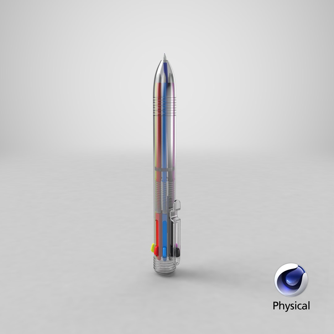 3D Multicolor Ballpoint Pen - TurboSquid 1802508