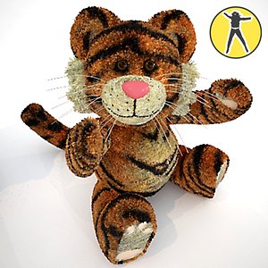 cute plush tiger toy 3d model