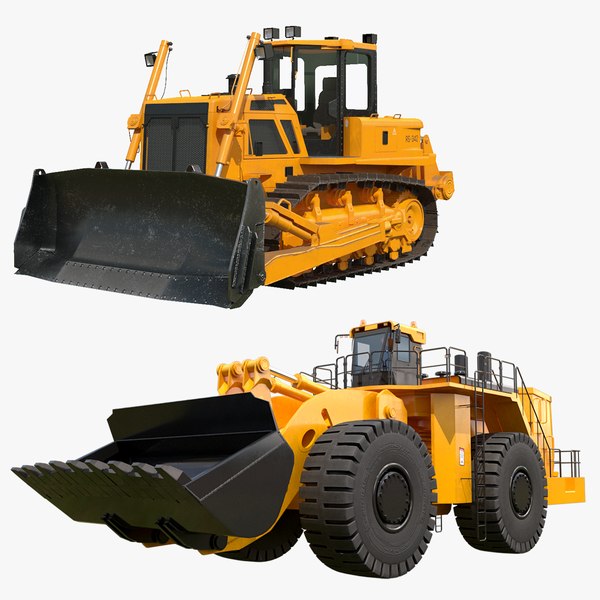 3D model Bulldozer and Heavy Loader PBR Collection