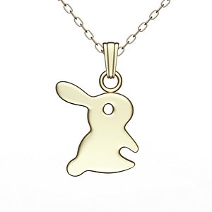 Rabbit Pendant Necklace Gold