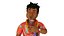 Modello 3D stilizzato low-poly di Melvin, con rigging.