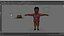 Modello 3D stilizzato low-poly di Melvin, con rigging.