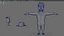 Modello 3D stilizzato low-poly di Melvin, con rigging.