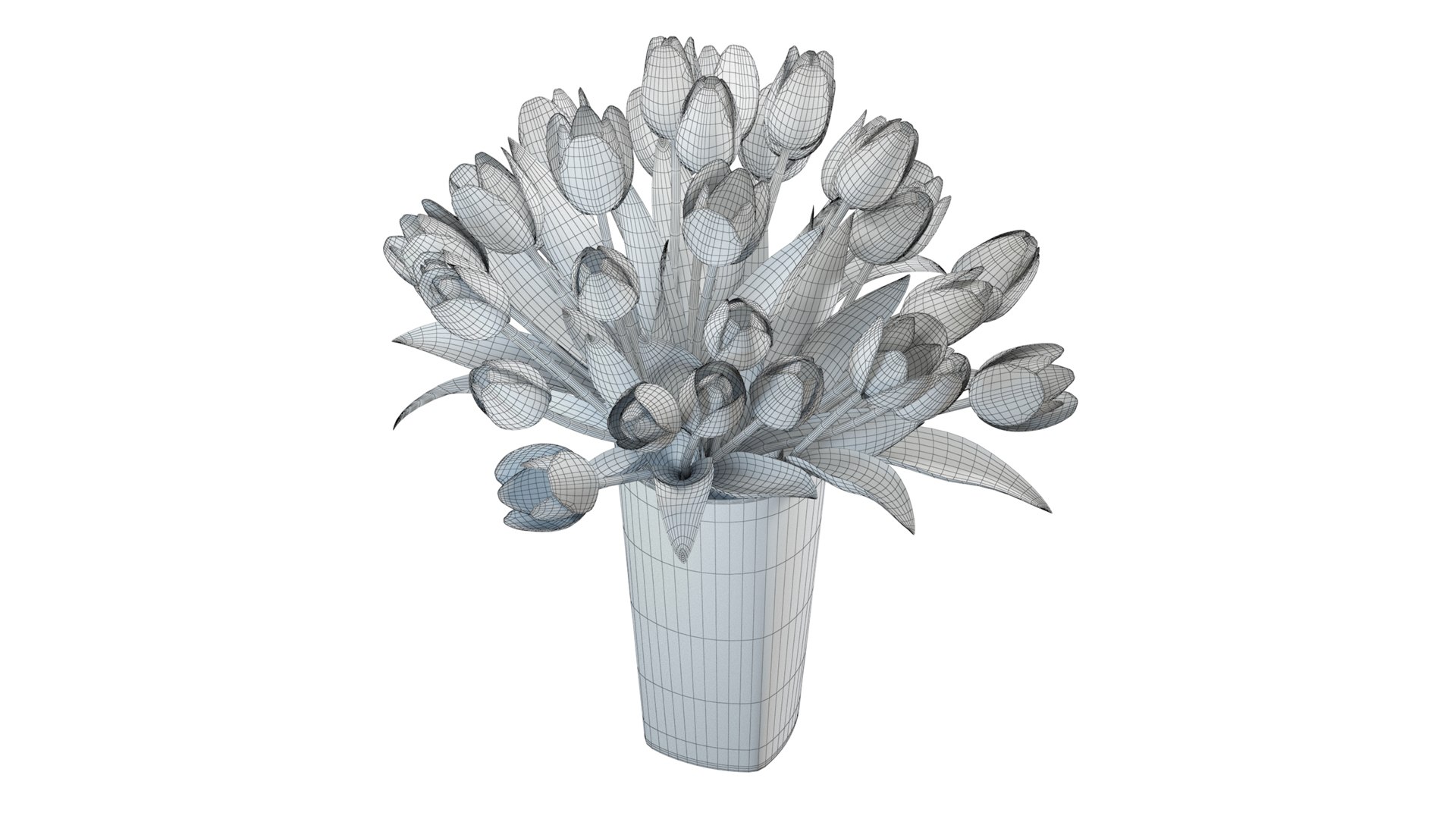 Flower Set 27 Yellow and White Tulips Bouquet 3D model - TurboSquid 1959211