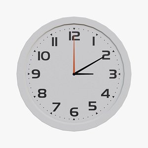3D Wall Clock Riged Lowpoly