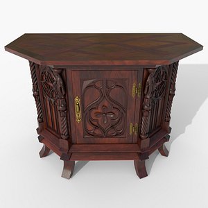 3D Victorian openable nighstand