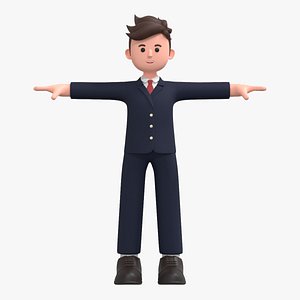 3D Minimal Man Cartoon Character 01 model