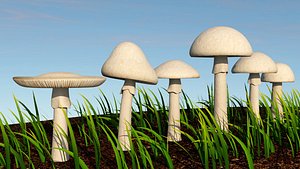 3D Destroying Angel Mushroom