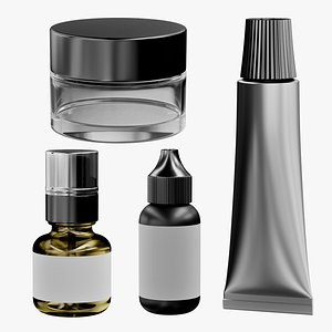 3D Cosmetic or Medical Packaging Mockup Set model