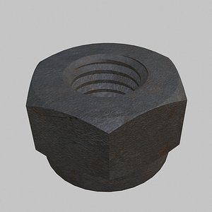 M10 Nut Coarse Threads Lock Type with Rusty Iron Texture model