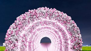 Fairy Glass Walkway decorated with Flowers