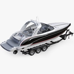 Formula 350 FX Luxury Sport Boat and Trailer Phoenix 3D model