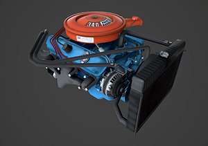 3d model mopar engine