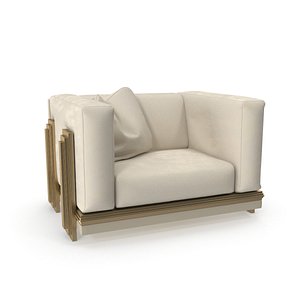 3D beige armchair