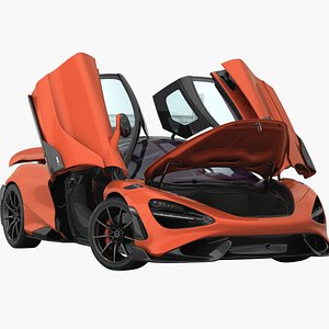 McLaren 765LT 2022 Opening Doors and trunk