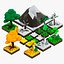 3D low-poly trees set