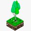 3D low-poly trees set