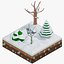3D low-poly trees set