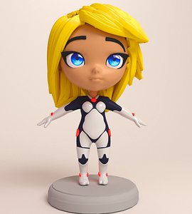 3D cute sci-fi girl character